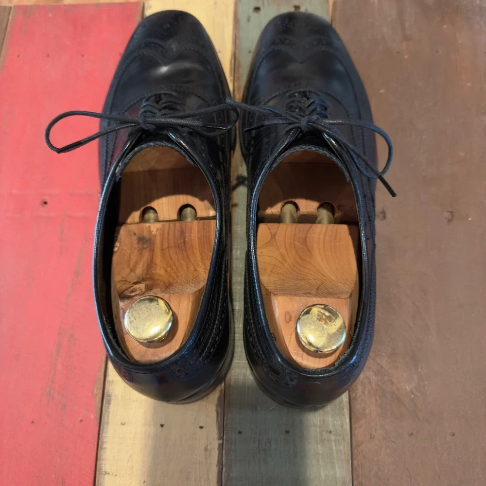 Florsheim Mens Lexington Wingtip Oxford Dress Shoes 10 D 17066-01 Black Leather‎